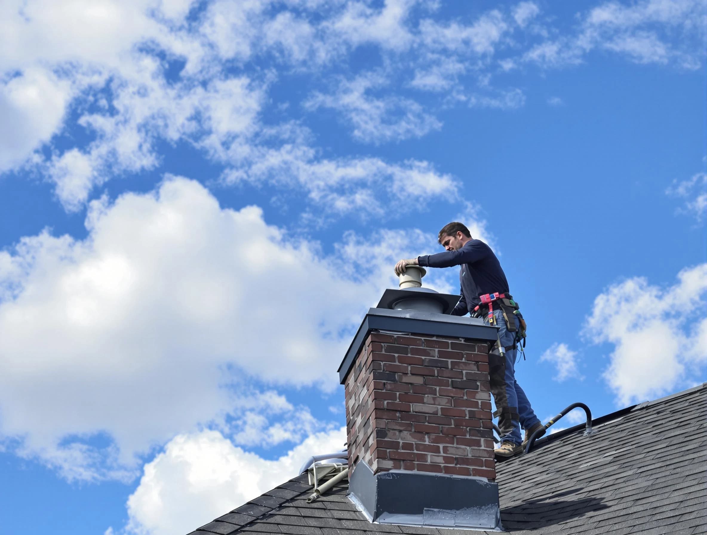 Franklin Chimney Sweep installing a sturdy chimney cap in Franklin, NJ