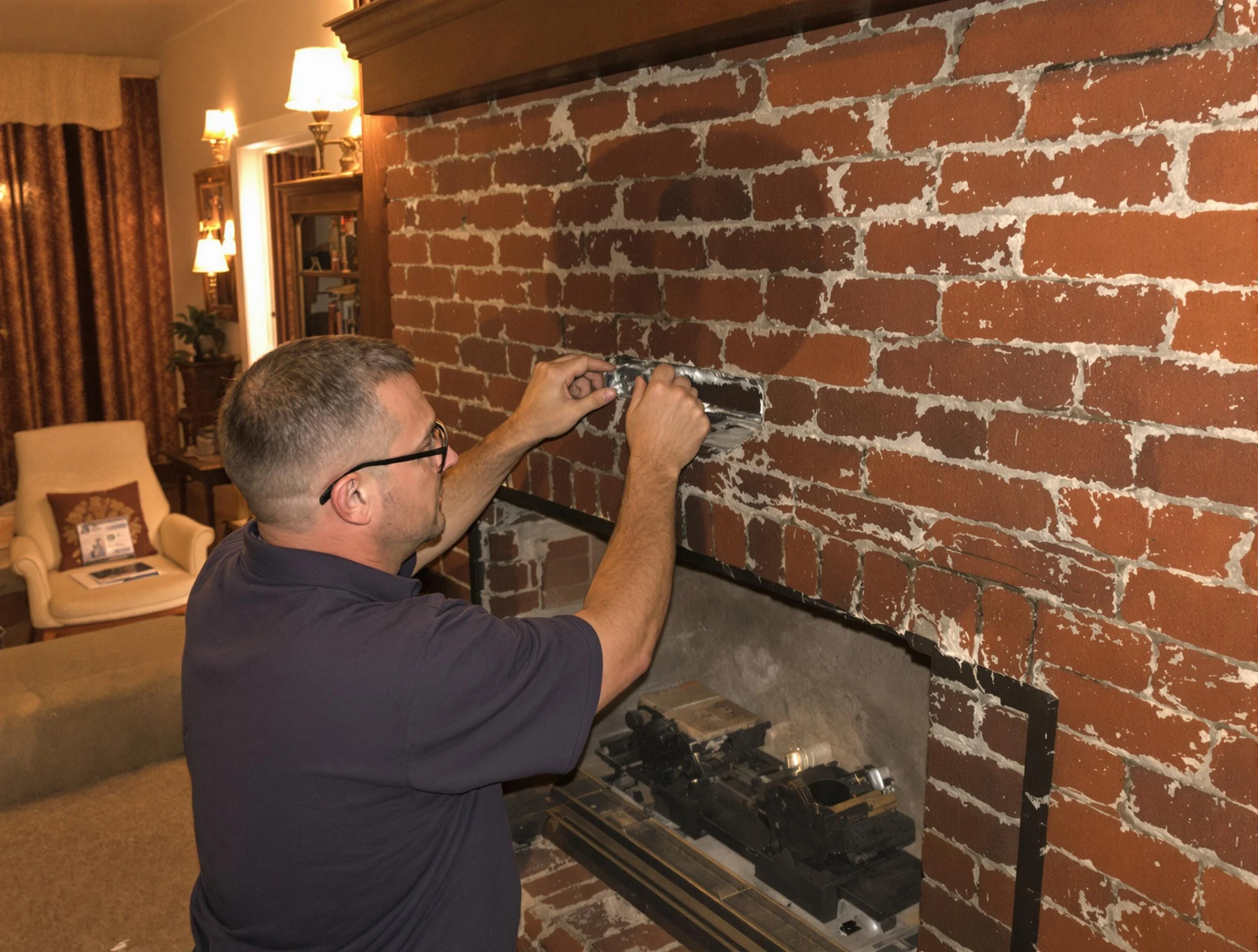 Franklin Chimney Sweep expert fixing a fireplace in Franklin, NJ